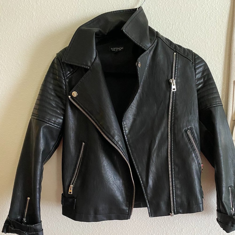 Faux Leather TOP SHOP Leather Jacket Size 2